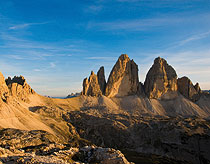 The Tre cime in the Dolomites of Sesto